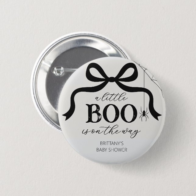 Halloween Little Boo Baby Shower 6 Cm Round Badge (Front & Back)