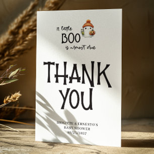 Halloween Little Boo Baby Shower Flat Thank You Card