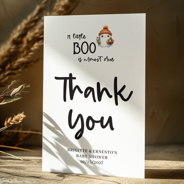 Halloween Little Boo Baby Shower Flat  Thank You Card (Creator Uploaded)