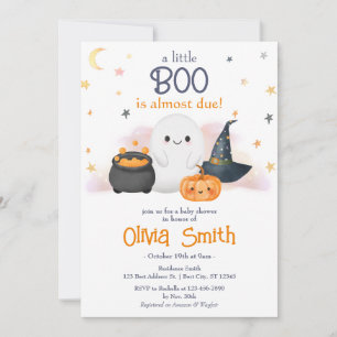 Halloween Little Boo Baby Shower Invitation