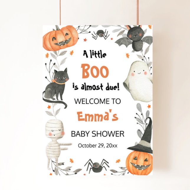 Halloween  Little Boo Baby Shower Welcome Poster (Creator Uploaded)