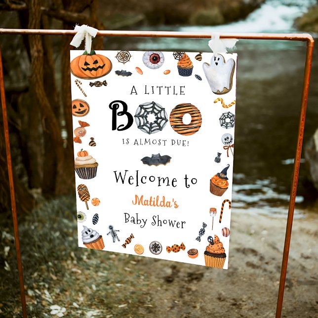 Halloween Little Boo Baby Shower Welcome Poster (Creator Uploaded)