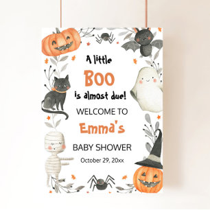 Halloween Little Boo Baby Shower Welcome Sign