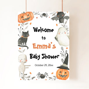Halloween  Little Boo Baby Shower Welcome Sign