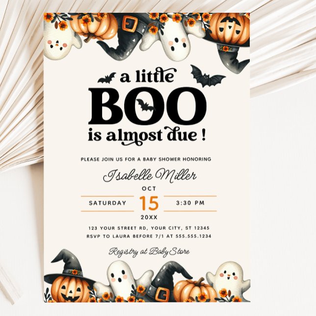 Halloween Little Boo Fall Pumpkin Baby Shower Invitation (Halloween Little Boo Fall Pumpkin Baby Shower Invitation)