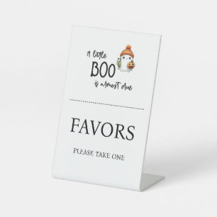 Halloween Little Boo Favours Baby Shower Pedestal Sign