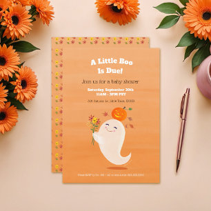 Halloween Little Boo Gender Neutral Baby Shower Invitation