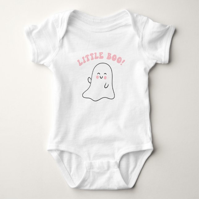 Halloween Little Boo Ghost  Baby Bodysuit (Front)
