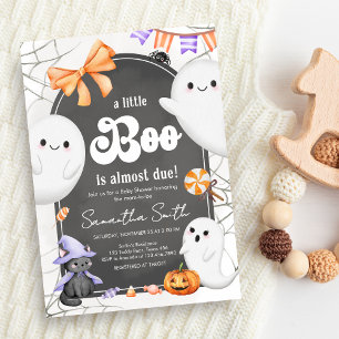 Halloween Little Boo Ghost Baby Shower Invitation