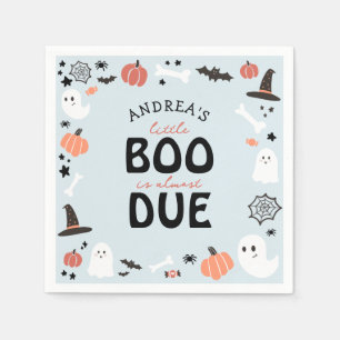 Halloween Little Boo is Almost Due Baby Boy Shower Napkin