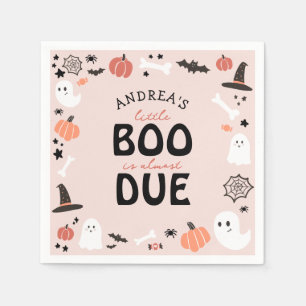 Halloween Little Boo is Almost Due Baby Shower Napkin