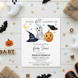 Halloween Little Boo Watercolor Baby Shower 
