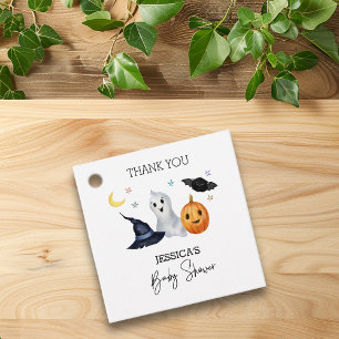 Halloween Little Boo Watercolor Baby Shower  Favour Tags