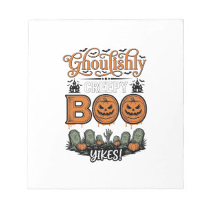 Halloween Little Boo Yah Cute Spooky Vector Design Notepad