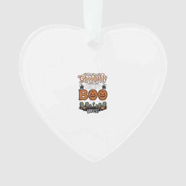 Halloween Little Boo Yah Cute Spooky Vector Design Ornament (Front)