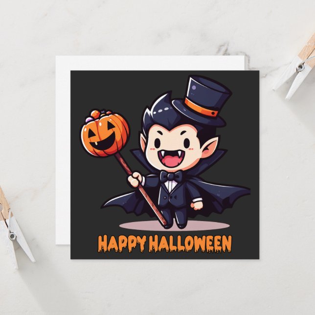 Halloween - Little child vampire Invitation (Front/Back In Situ)
