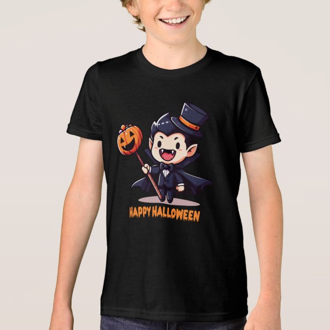 Halloween - Little child vampire Tri-Blend Shirt (Front)