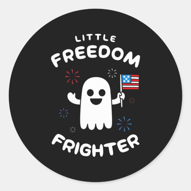 Halloween Little Freedom Frighter Classic Round Sticker (Front)