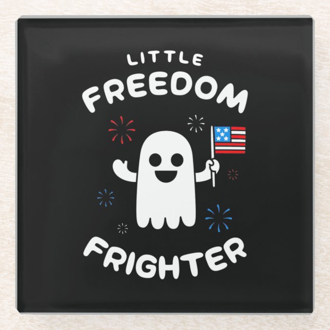 Halloween Little Freedom Frighter Glass Coaster (Front)