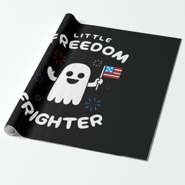 Halloween Little Freedom Frighter Wrapping Paper (Unrolled)