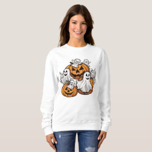 Halloween: little ghosts with pumpkins. sweatshirt
