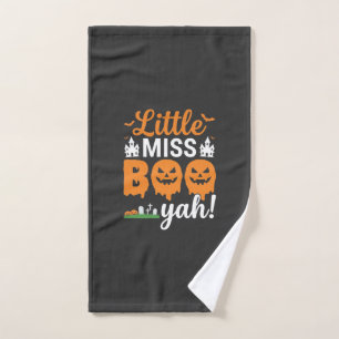 Halloween Little Miss Boo Yah Pumpkin Design_1 Hand Towel