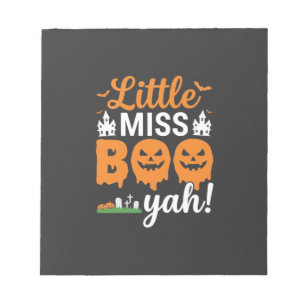 Halloween Little Miss Boo Yah Pumpkin Design_1 Notepad