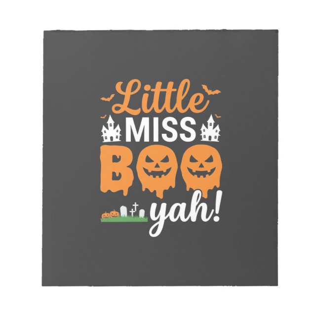 Halloween Little Miss Boo Yah Pumpkin Design_1 Notepad (Front)