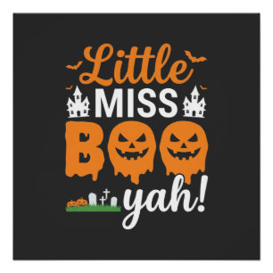Halloween Little Miss Boo Yah Pumpkin Design_1 Poster