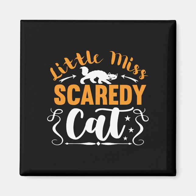 Halloween Little Miss Scared Cat Birthday Magnet (Front)