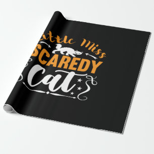 Halloween Little Miss Scared Cat Birthday Wrapping Paper