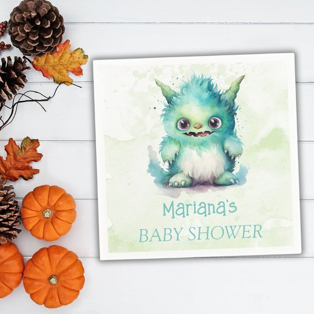 Halloween Little Monster Boy Baby Shower Napkin (Creator Uploaded)