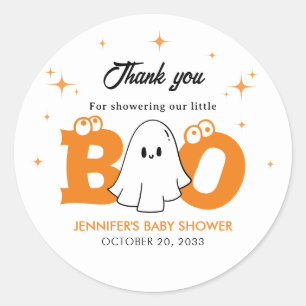 Halloween Little Neutral Boy Baby Shower Thank You Classic Round Sticker