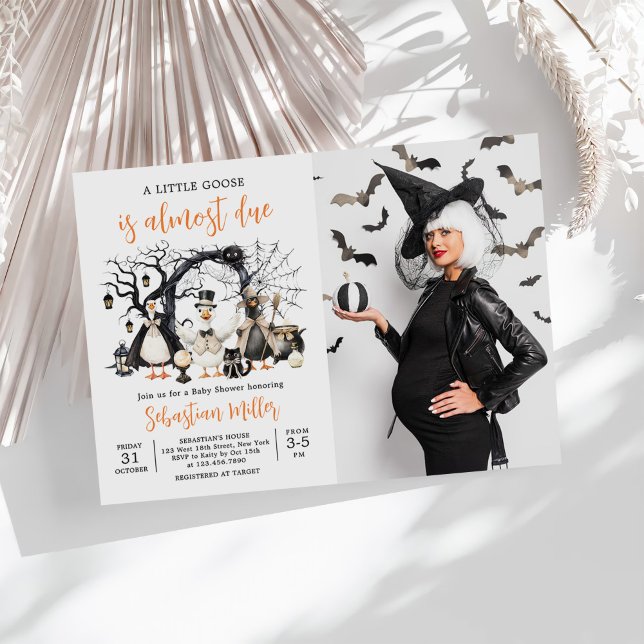 Halloween Little Silly Goose Baby Shower Photo Invitation (Creator Uploaded)
