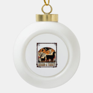 Halloween Llama Shirt Spooky Treat Graveyard Art_1 Ceramic Ball Christmas Ornament