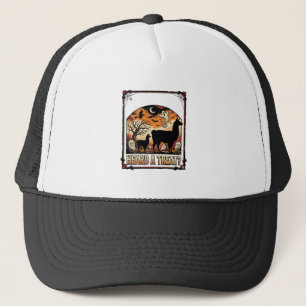 Halloween Llama Shirt Spooky Treat Graveyard Art_1 Trucker Hat