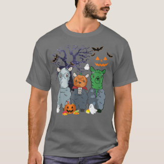Halloween Llama Witch Scary Halloween Costume  T-Shirt