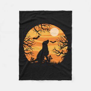 Halloween Lonely Dog Birthday Fleece Blanket