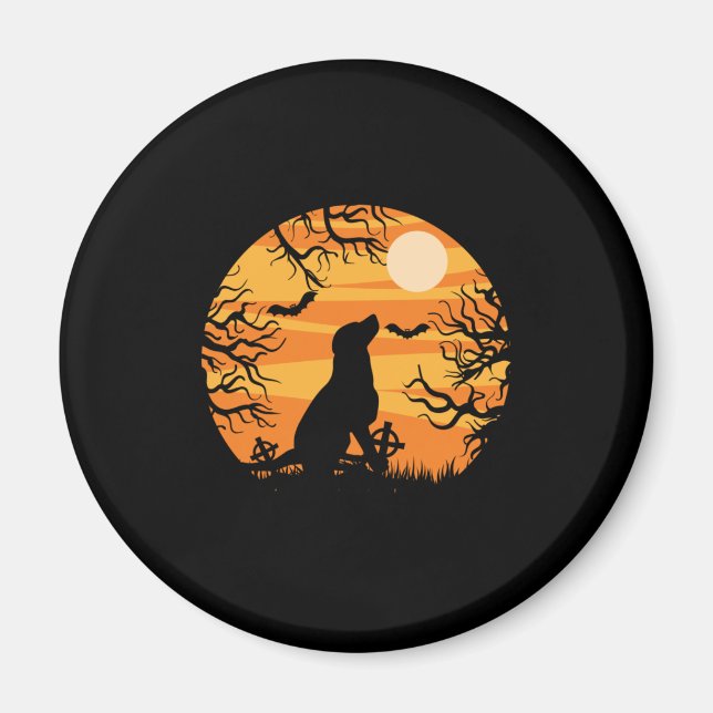 Halloween Lonely Dog Birthday Magnet (Front)