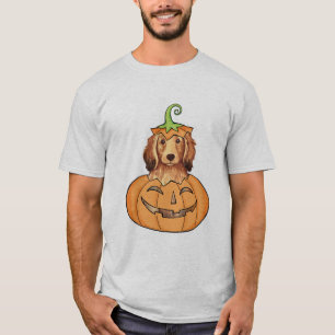 Halloween Longhaired Dachshund T-Shirt