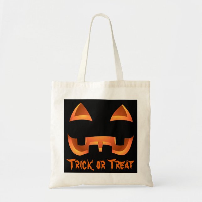 Halloween Loot Bag Pumpkin Tote Bag Customisable (Front)