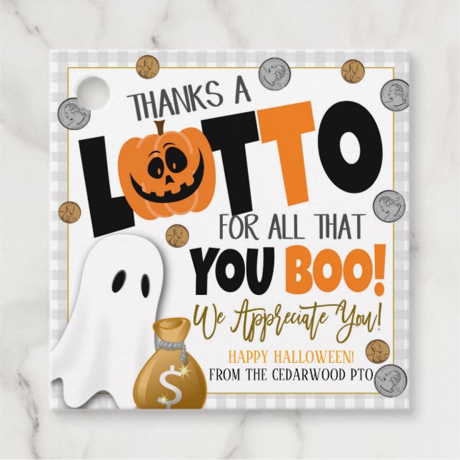 Halloween Lottery Gift Tags (Front)