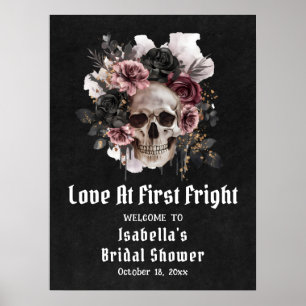 Halloween Love At First Bridal Shower Welcome Poster