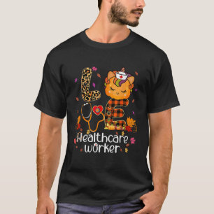 Halloween Love Healthcare Worker Unicorn Pumpkin L T-Shirt