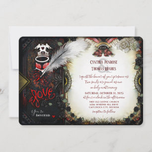 Halloween Love Letter Wedding Invitation