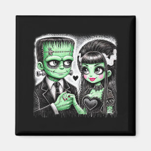 Halloween Lovers Frankenstein Skeleton for Men Magnet