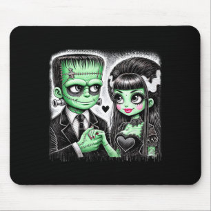 Halloween Lovers Frankenstein Skeleton for Men Mouse Pad