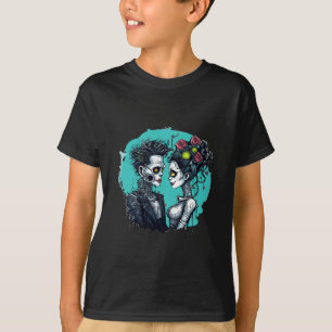 Halloween Lovers Frankenstein Skeleton T-Shirt
