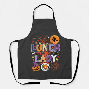 Halloween Lunch Lady Witch Kitchen Vector Apron