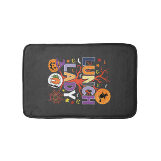 Halloween Lunch Lady Witch Kitchen Vector Bath Mat